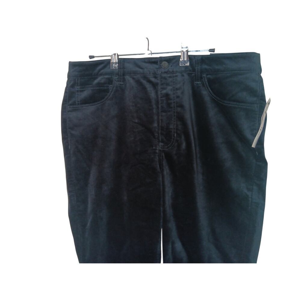 New Talbots Velveteen Straight Leg Pants Black Women’s Size 12 High Waist - Picture 5 of 16